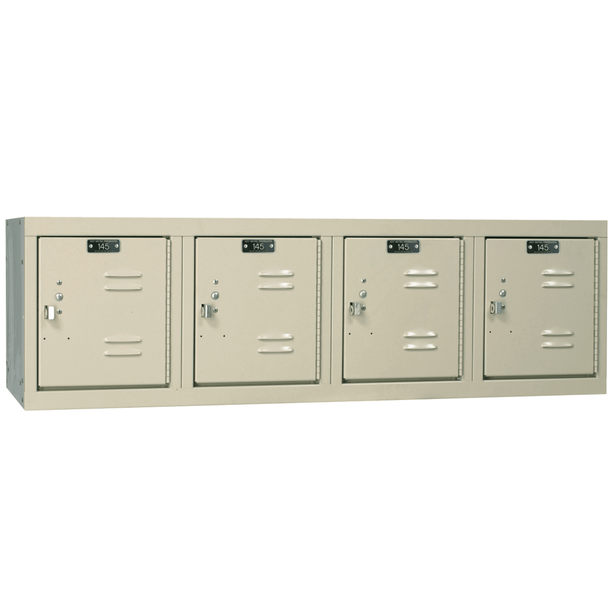 Hallowell Premium Louvered Steel Locker — Wall Mount — 1 Tier, 4 Wide Boxes YourLockerStore